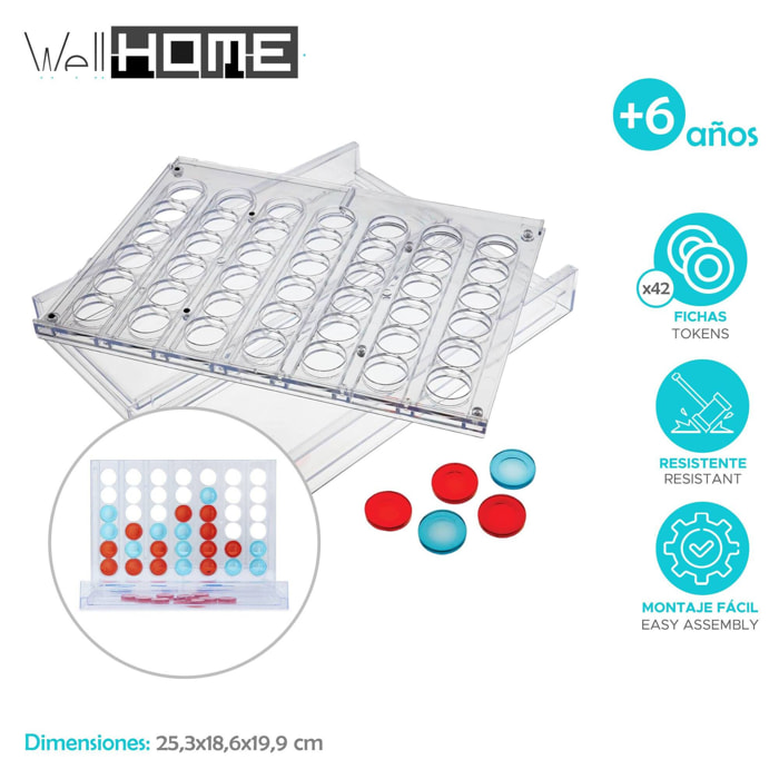 Well home - juego de cuatro en raya en base transparente