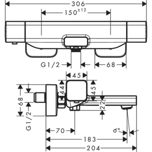 Mitigeur Thermostatique bain/douche chromé Ecostat E