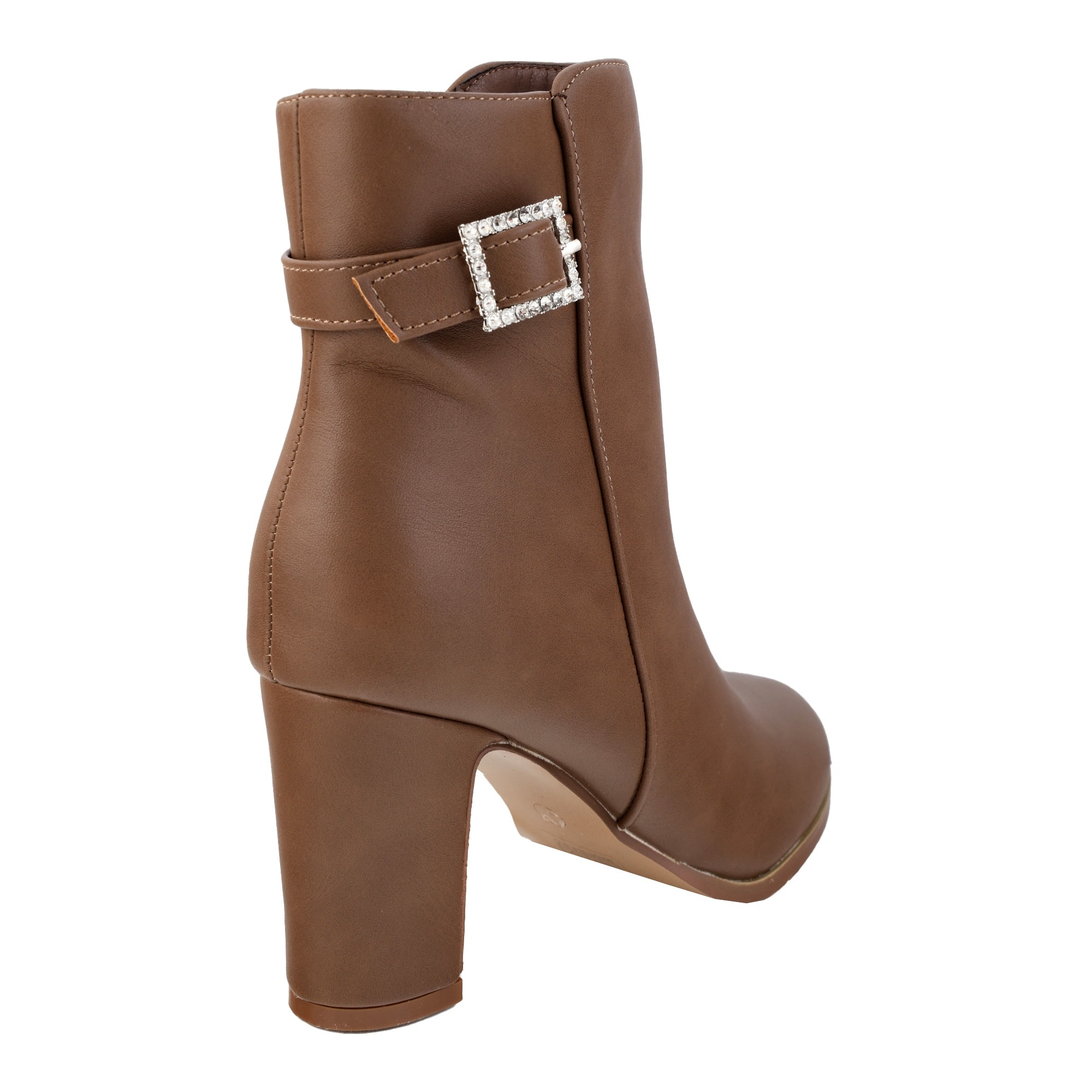 Tronchetti in simil pelle con fibbietta gioiello