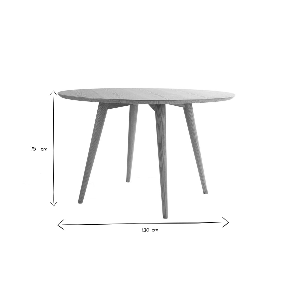 Table à manger ronde frêne D120 cm LIVIA