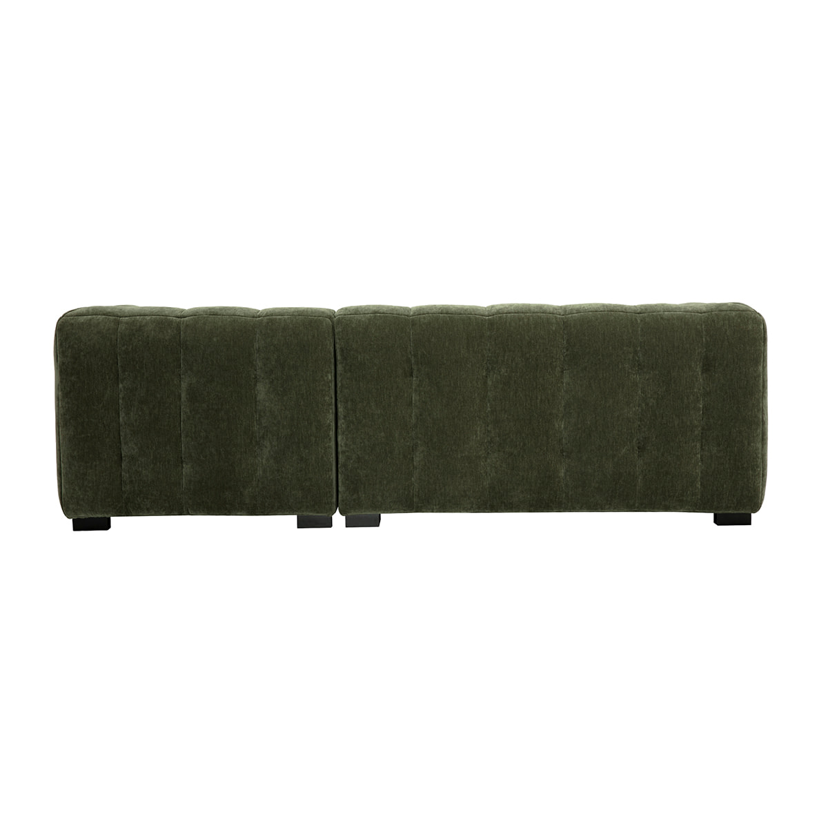 Canapé d'angle droit design 3 places en tissu effet velours vert kaki CORTO