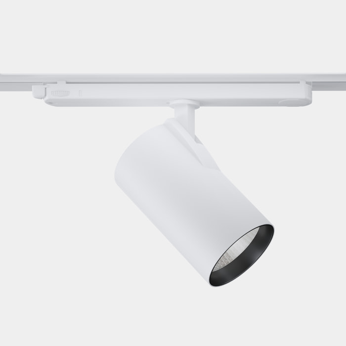 Ledsc4 - Proyector Strom ø80 Aluminio, Policarbonato Blanco texturizado, Transparente