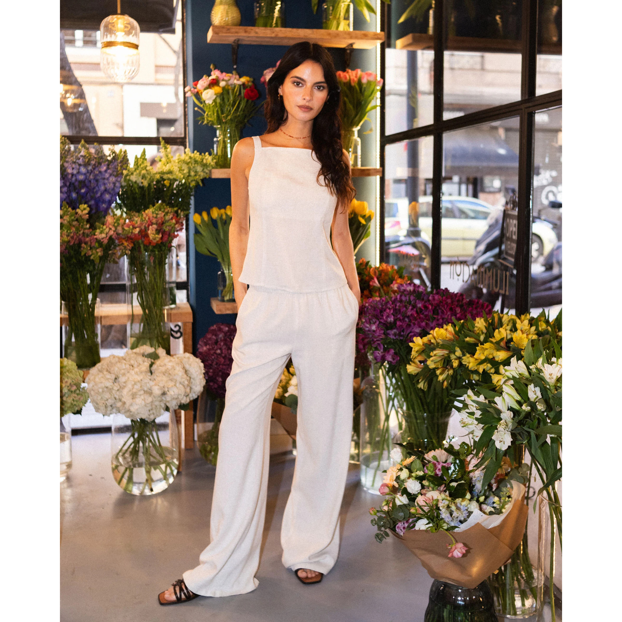 Pantalón de mujer fluido de lino