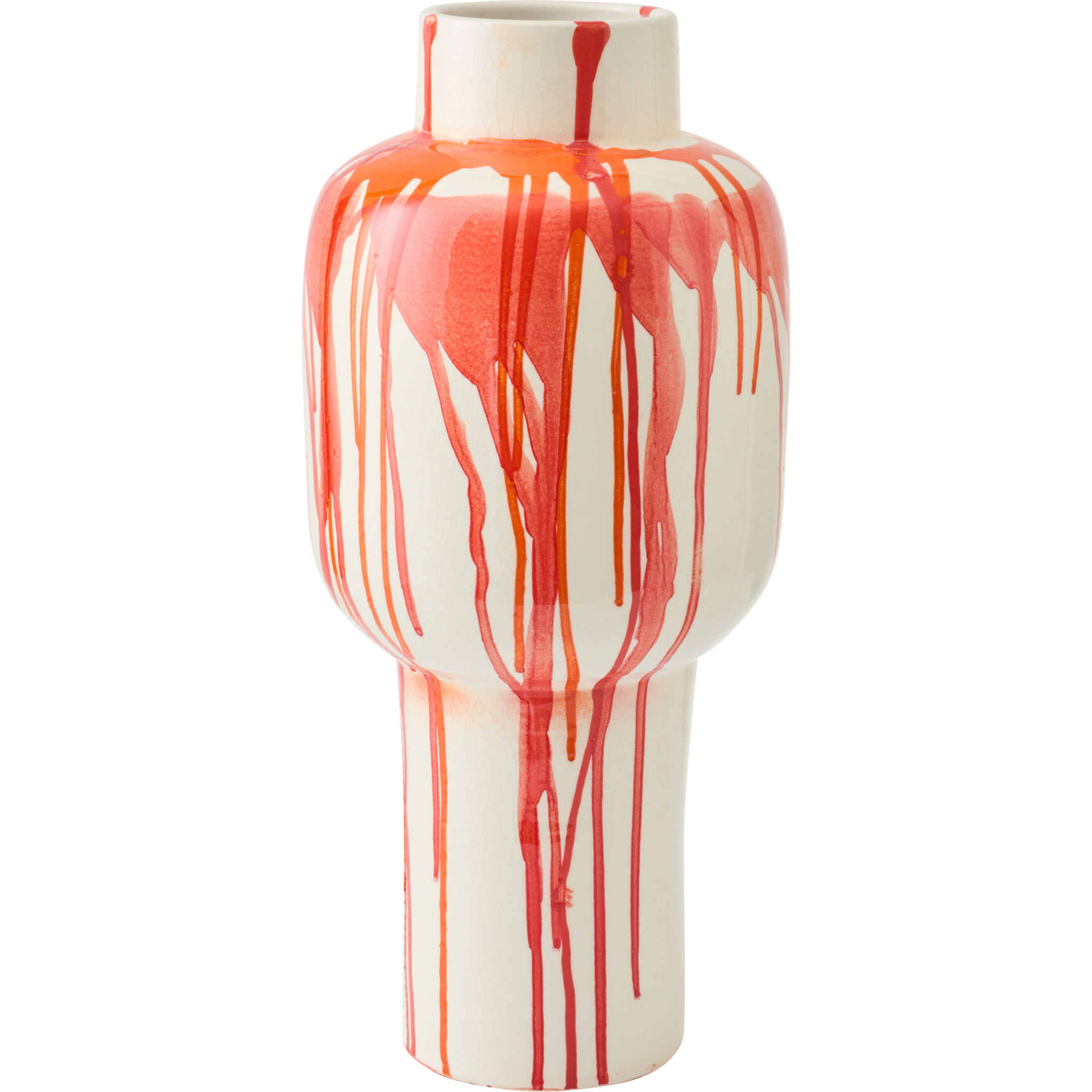 J-Line Vase Ligné - céramique - blanc/orange