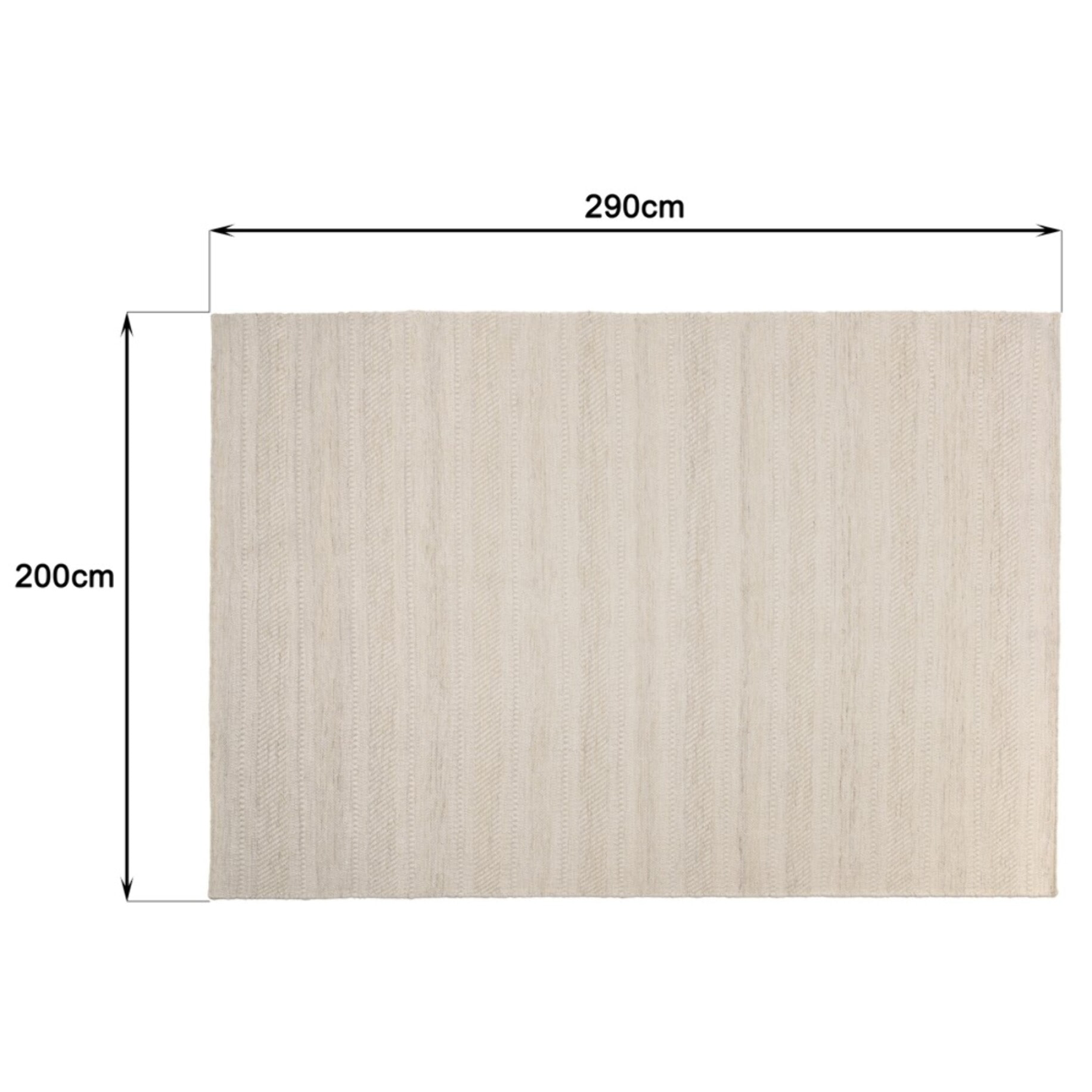 SACHA - Tapis rectangulaire 200x290cm laine texturée nuances de beige