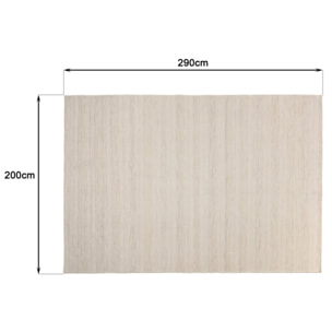 SACHA - Tapis rectangulaire 200x290cm laine texturée nuances de beige
