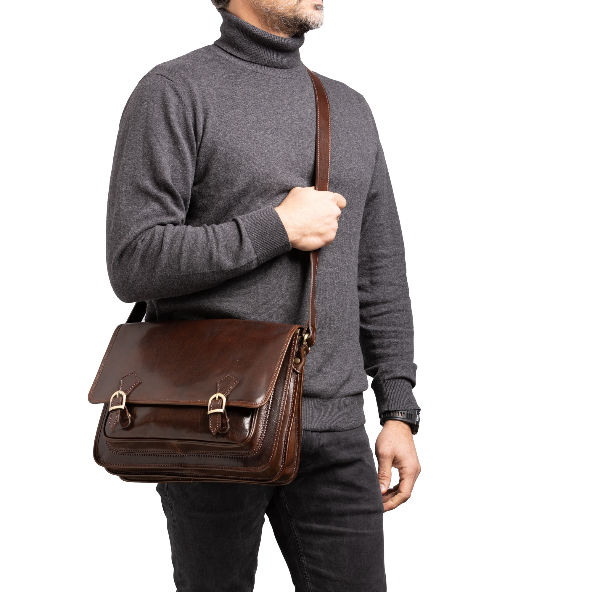 Borsa a tracolla  da donna In Vera pelle Made in Italy 35x27x14 cm