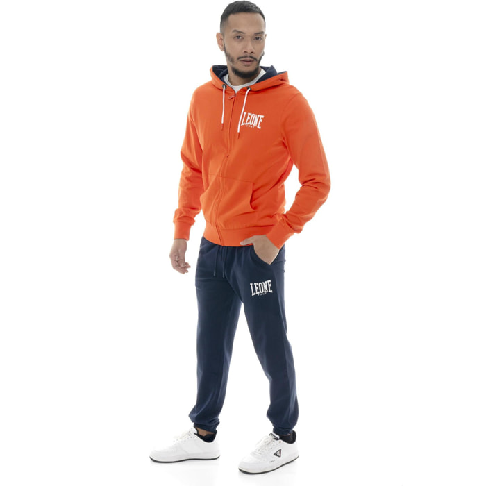 Tuta da uomo in cotone non garzato con cappuccio Leone Boxing legend