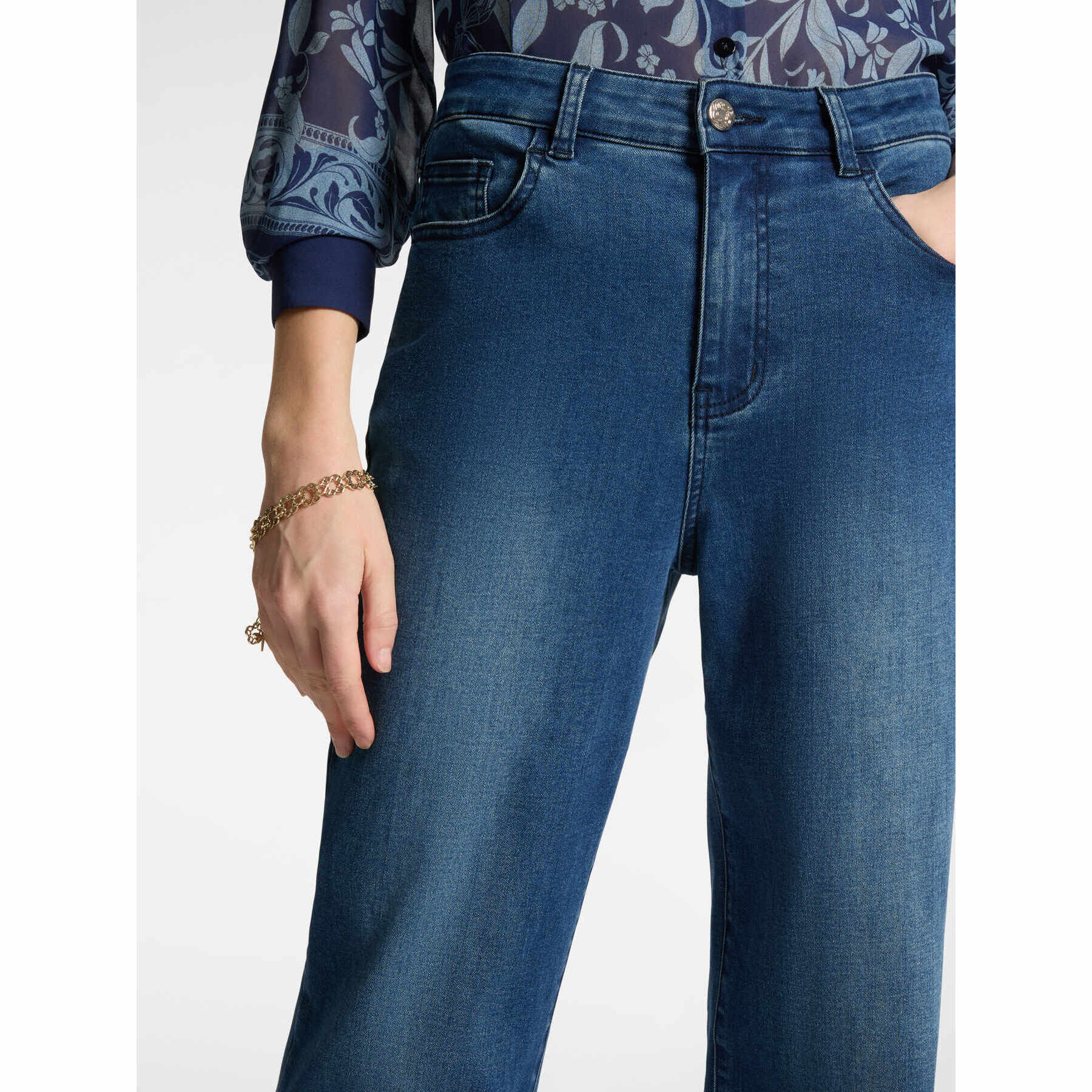 Elena Mirò - Jeans mid wide leg - Azul