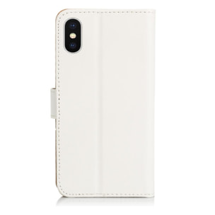 Funda tipo libro de piel sintética para iPhone X