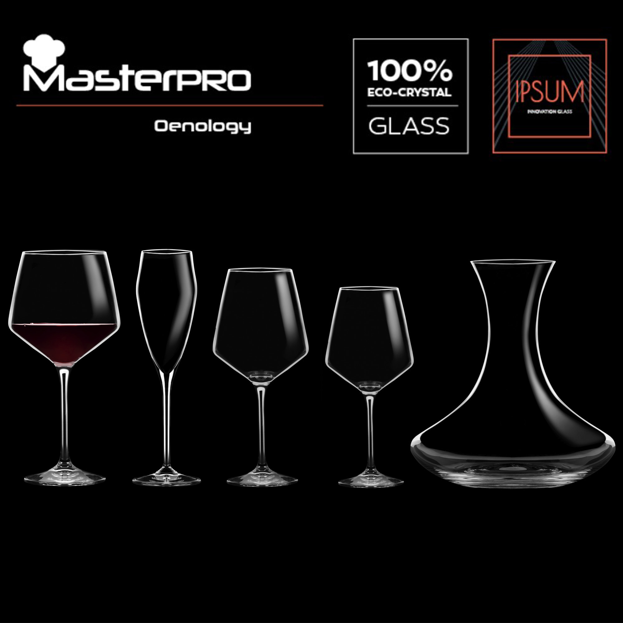 Set 10 copas combinados 67 cl cristal Colección Barware Masterpro