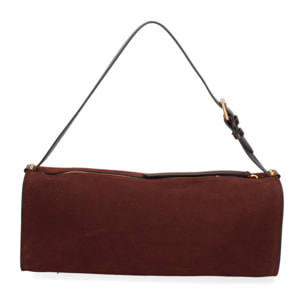 Borsa a spalla da donna Made in Italy - Valoria Chic - Pelle scamosciata - 35.0 x 14.0 x 10.0 cm