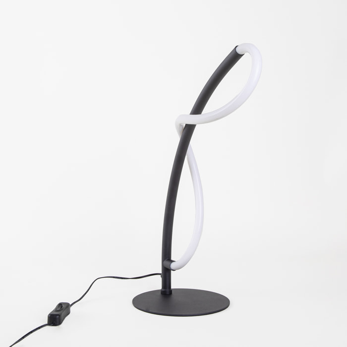 FORLIGHT Sobremesa Tress LED 6.5W Blanco Neutro - 4000K Negro para Interior de Mesa en Oficina, Dormitorio, Salón
