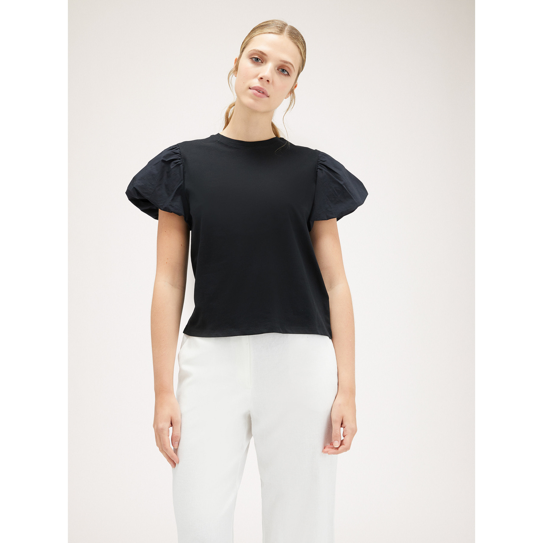Motivi - Camiseta con mangas con forma de globo - Negro
