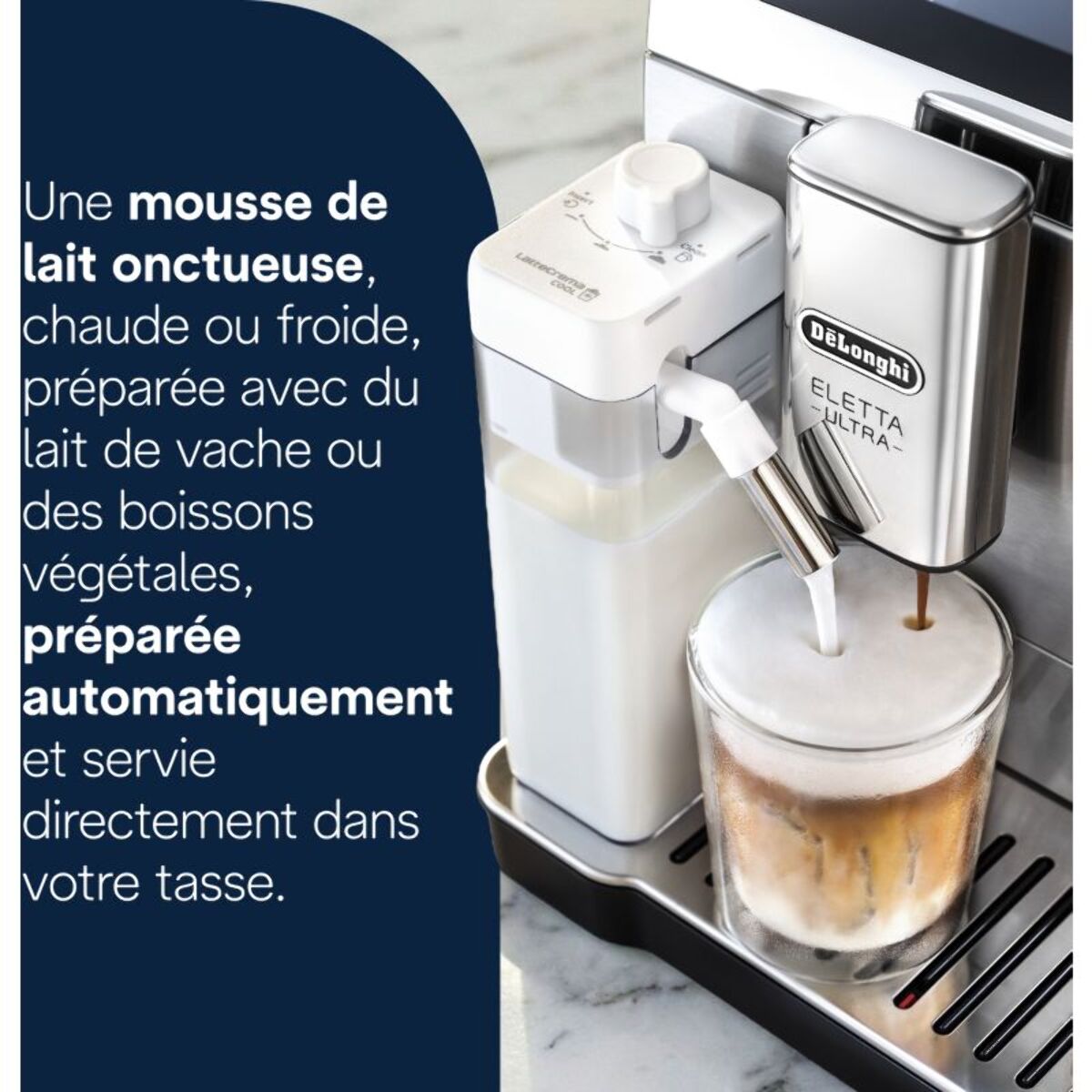 Expresso Broyeur DELONGHI Eletta Ultra ECAM470.85.MB Technologie Silent