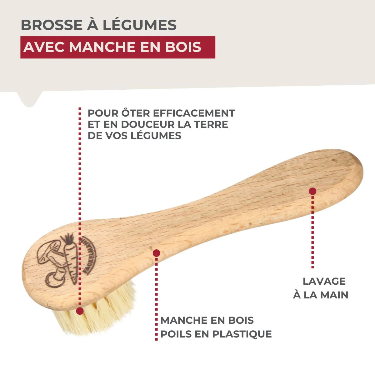 Brosse à légumes en bois Fackelmann Wood Edition
