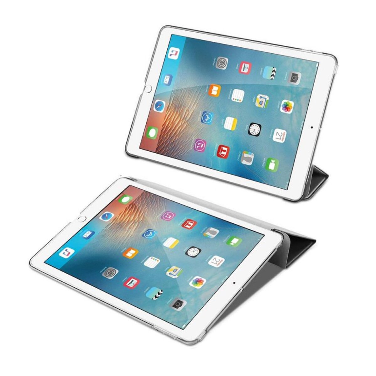 Étui Smart Cover iPad 9.7' (2017/2018) / iPad Air (2013/2014) / iPad Pro 9.7' (2016) Argent à Rabat avec Support