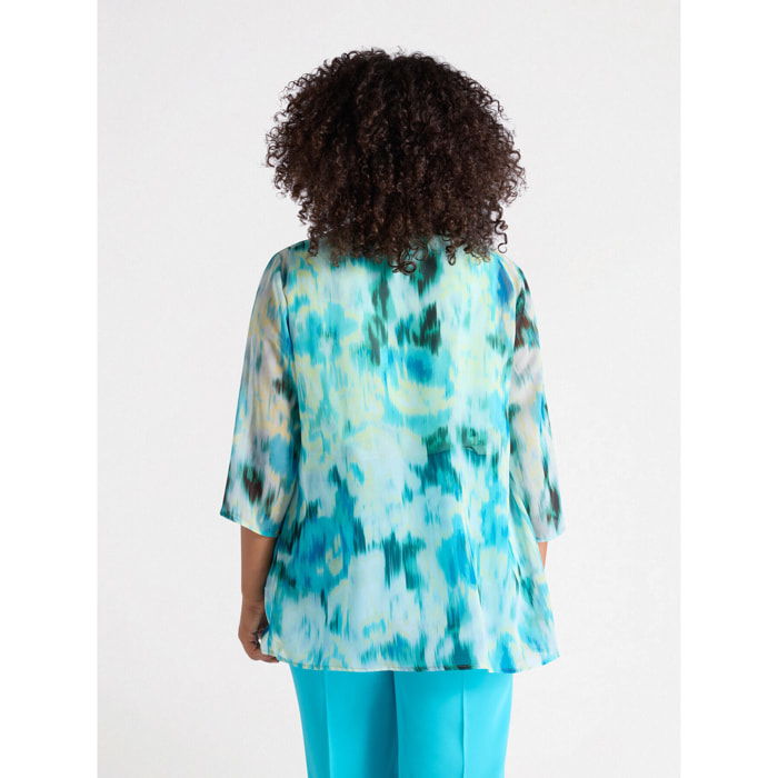 Fiorella Rubino - Chaqueta de georgette estampada - Green Water