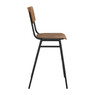 Lot de 2 chaises pour îlot central 66 cm en bois foncé - Clem