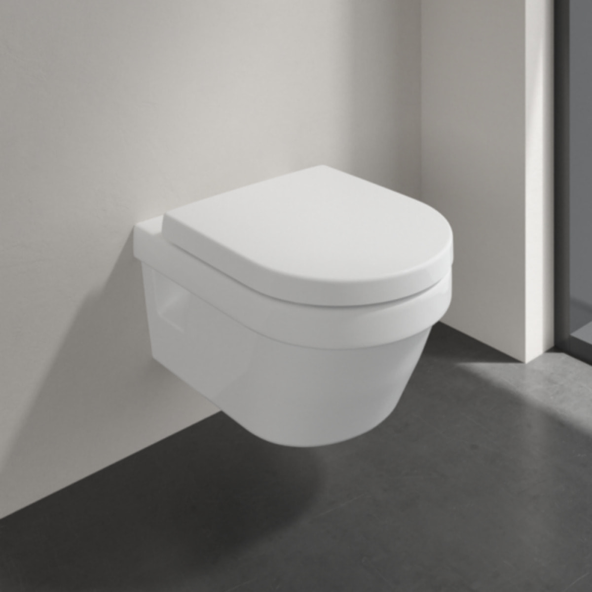 Pack WC suspendu sans bride Architectura Directflush + abattant + plaque blanche + bâti  + Tabouret blanc