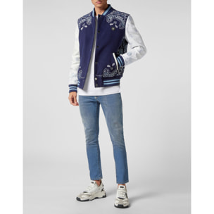 PHILIPP PLEIN Leather Bomber PAISLEY