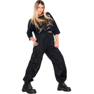 Pantalone cargo da donna in popeline Leone 1947 Gold Studs
