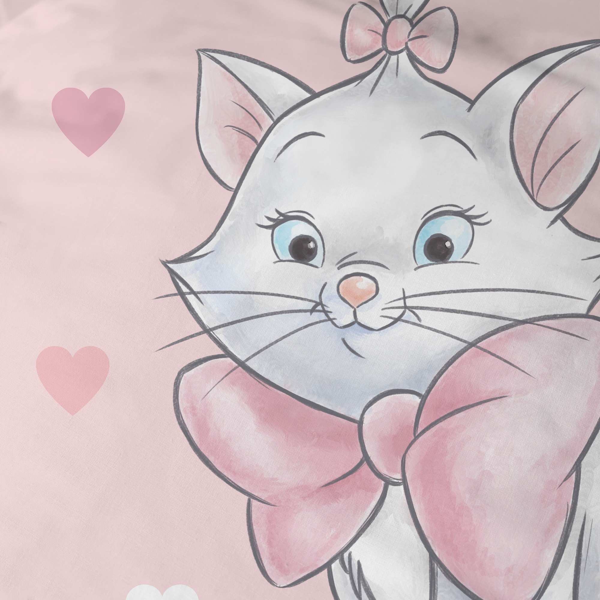 Parure de lit imprimée 100% coton, DISNEY HOME LES ARISTOCHATS LOVE