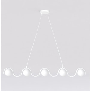 Lampada a sospensione Sinus in acciaio bianco