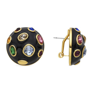 Pendientes con Circonita Multicolor acabado oro 18k