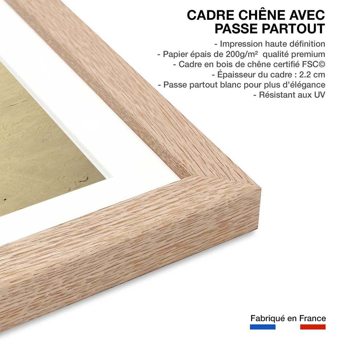 Poster red car Affiche + cadre en bois - Chêne