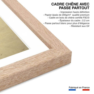 Poster red car Affiche + cadre en bois - Chêne