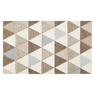 TAPPETO ARREDO DIS. TRIANGOLI FANGO 160X240 CM CON ANTISCIVOLO