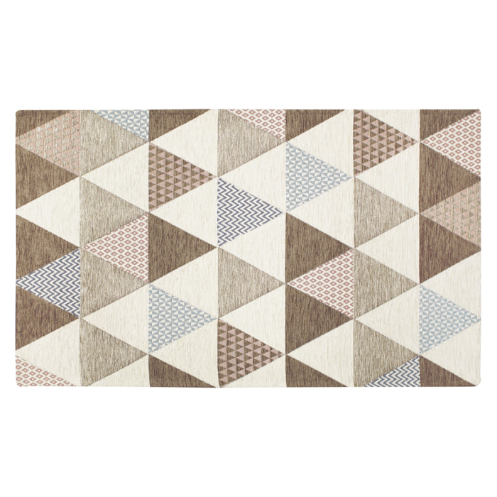 TAPPETO ARREDO DIS. TRIANGOLI FANGO 160X240 CM CON ANTISCIVOLO