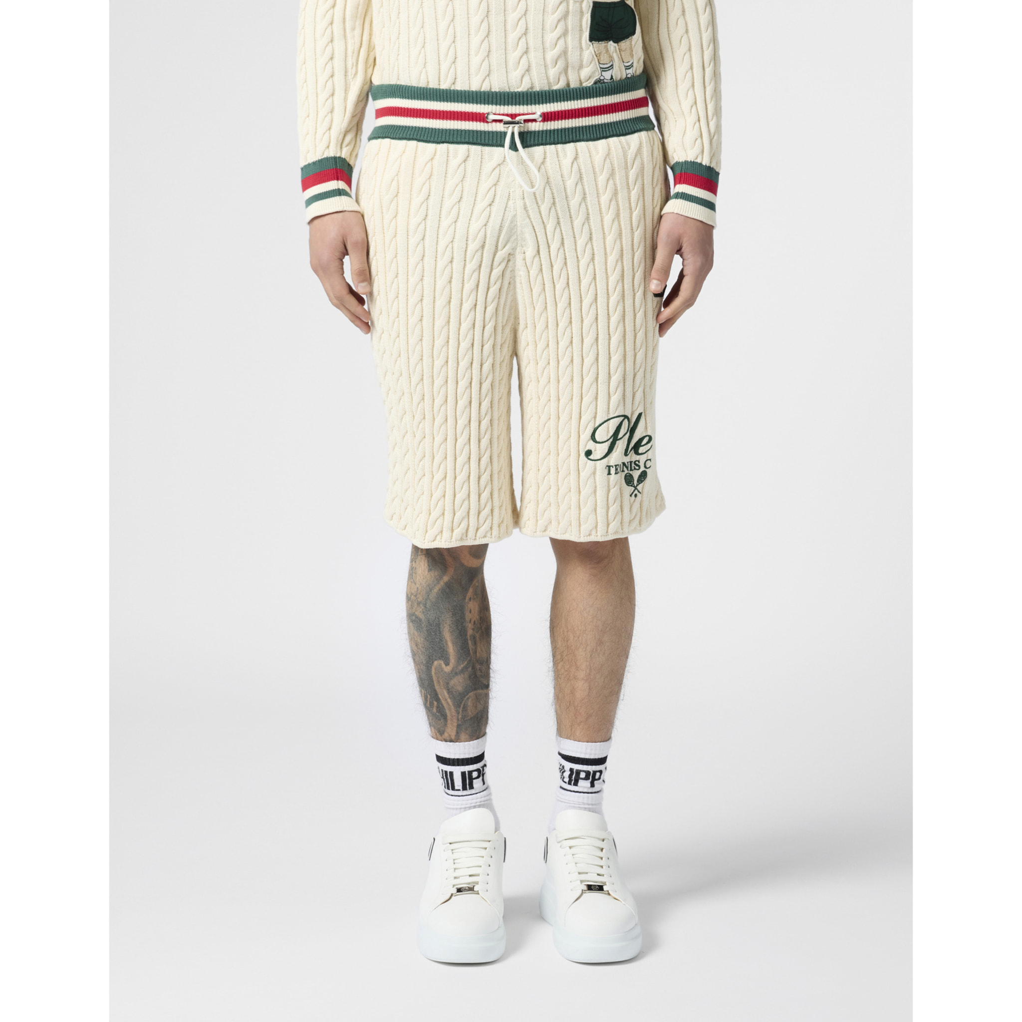 PHILIPP PLEIN Knitted Drawstring Shorts Plein Tennis