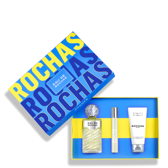 Eau de Rochas - Coffret Eau de Toilette 100ml + Lait Corps 100ml et Vaporisateur 20ml
