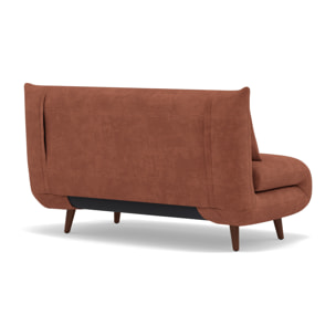 Lumi - Banquette convertible clic-clac 2 places en velours côtelé - Terracotta
