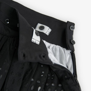 Falda batista bordada niña, algodón lisa, negro