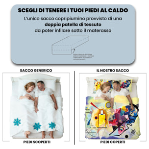 PARURE COPRIPIUMINO ARTE, STAMPA DIGITALE, 100% MICROFIBRA - MATRIMONIALE