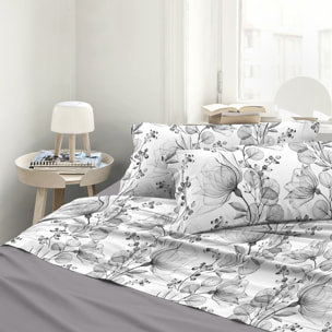Completo letto matrimoniale in raso stampato Angelica