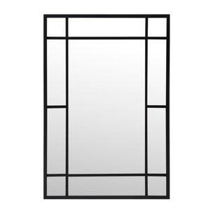 Miroir mural rectangulaire de type fenêtre en bois avec une ton noir Hauteur: 99.6 Longueur: 69.7 Largeur: 1.4
