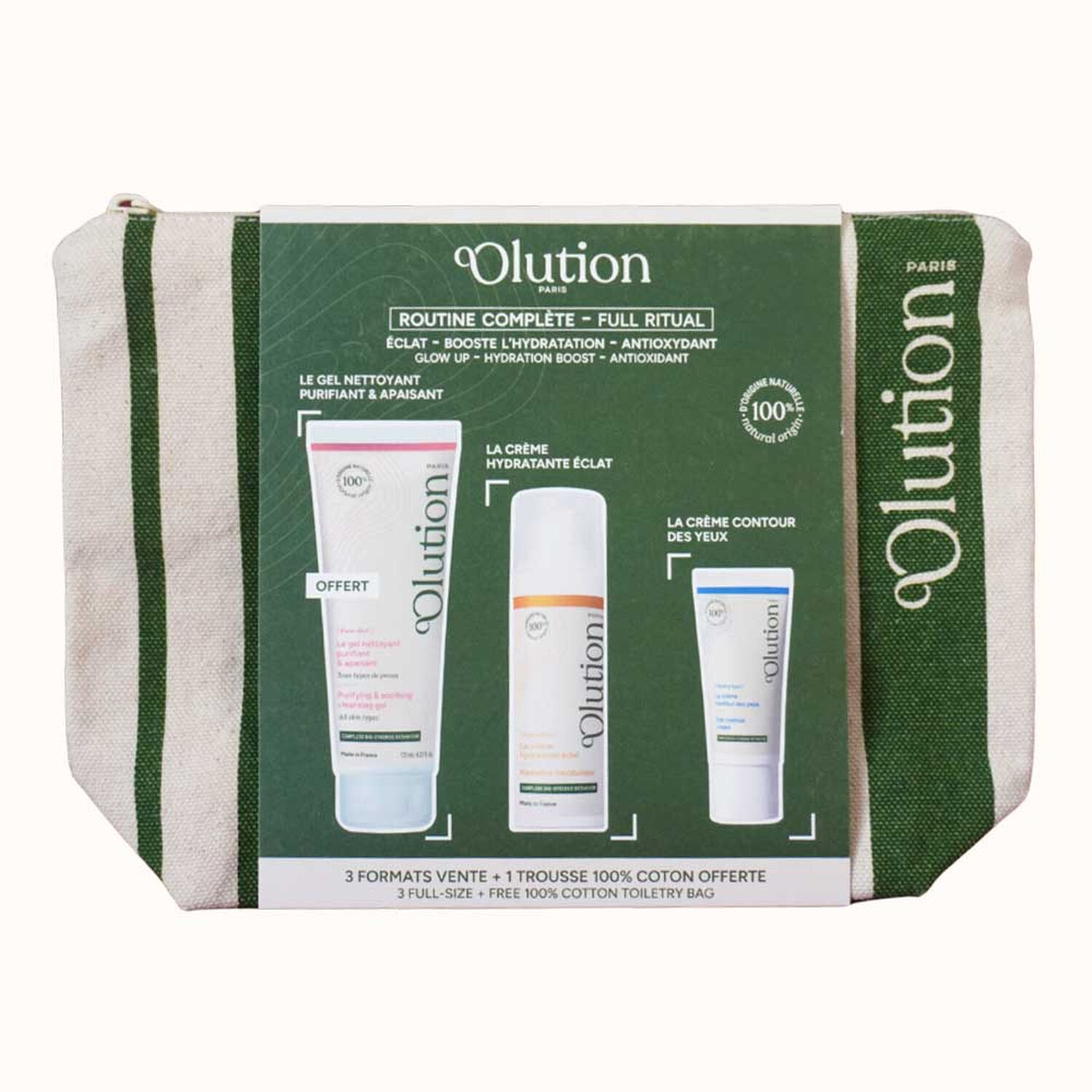 Trousse Rituel - Coffret Le Gel Nettoyant Purifiant 125ml + Crème Hydratante Éclat 50ml + Crème Contour des Yeux 15ml