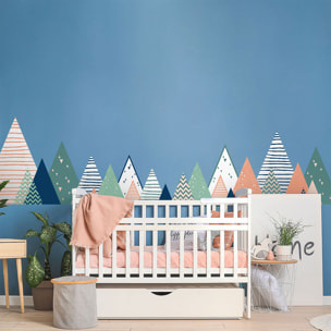 Stickers muraux enfants - Décoration chambre bébé - Autocollant Sticker mural géant enfant montagnes scandinaves ARDIKA