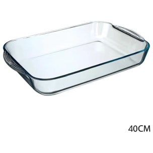 Plat rectangulaire en verre 40x25x6cm