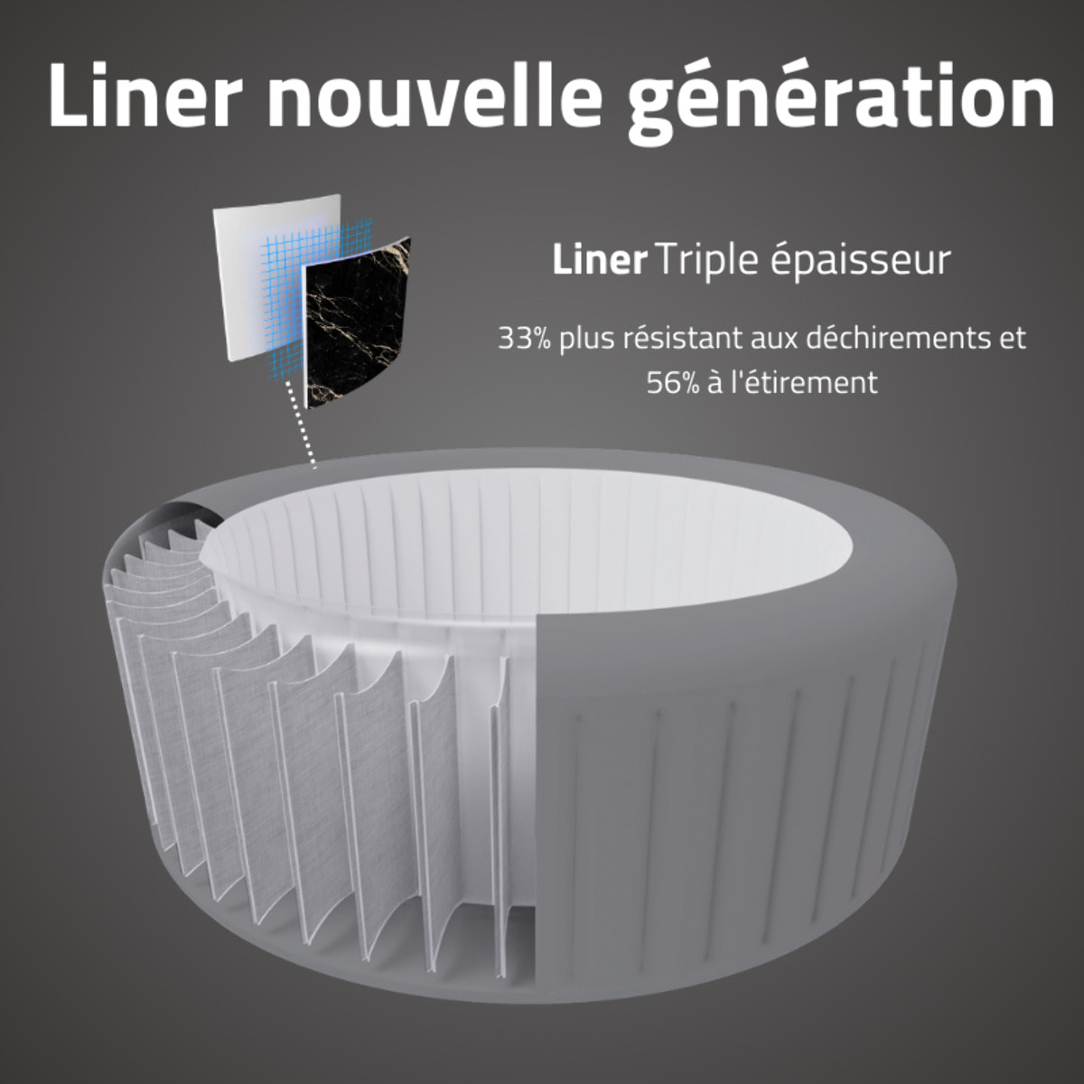 Bestway Spa gonflable carré Lay-Z-Spa Hollywood Luxe AirJet LED 4-6 personnes