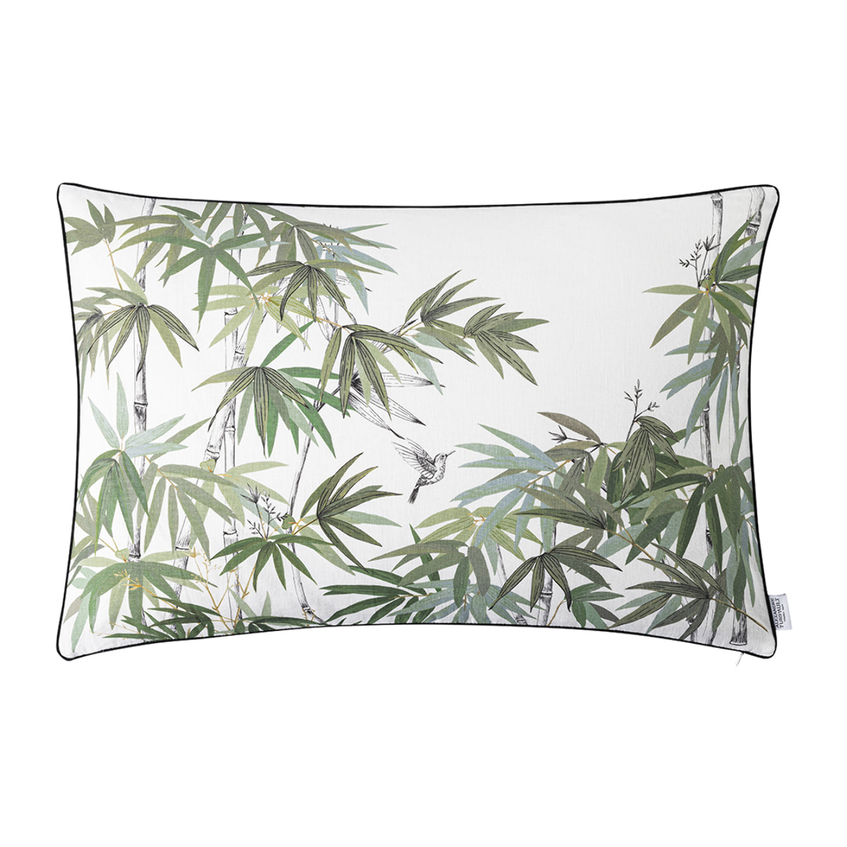 Housse de coussin imprimée en lin, EVEIL, Blanc