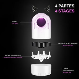 Trappola per zanzare elettrica JX-688, con luce LED da 365nm, aspiratore silenzioso e serbatoio.