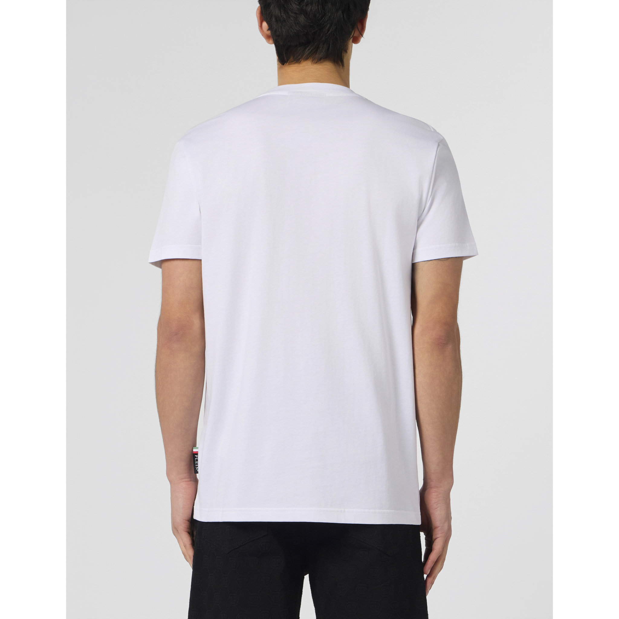 PHILIPP PLEIN Round Neck T-Shirt Chest Embroidery Skull