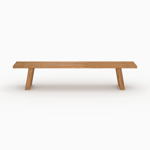 Banc de jardin en bois de teck recyclé 220 cm - Luma