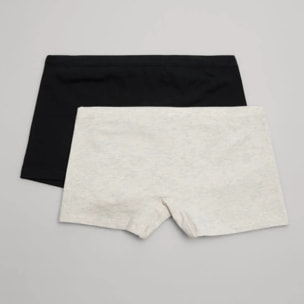 Confezione da 2 pantaloni culottes neri e grigi da ragazzo