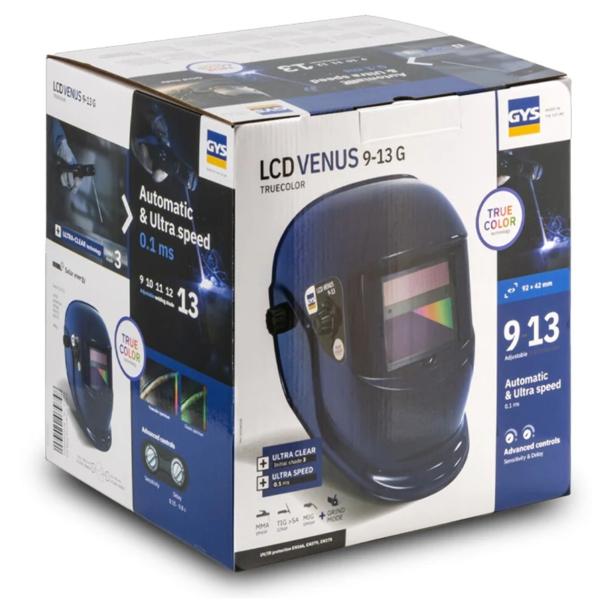 Masque de soudage LCD Venus 3/9-13 G Blue True Color - GYS - 79748